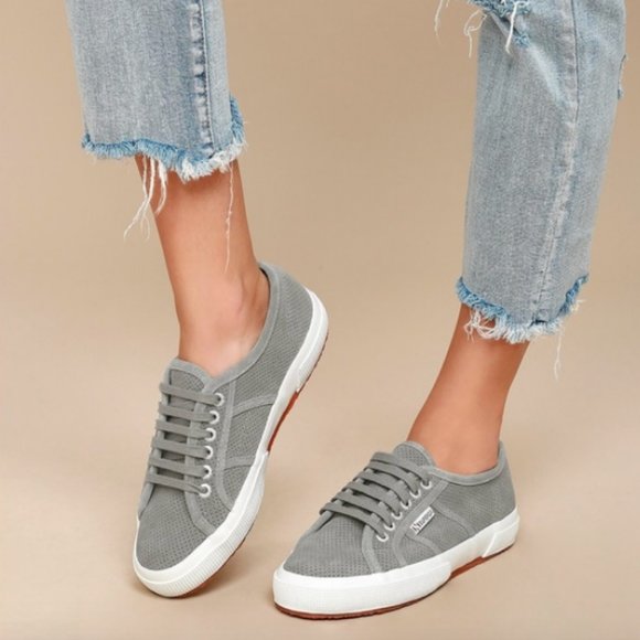 Superga 275 Perforated Suede Lace Up 